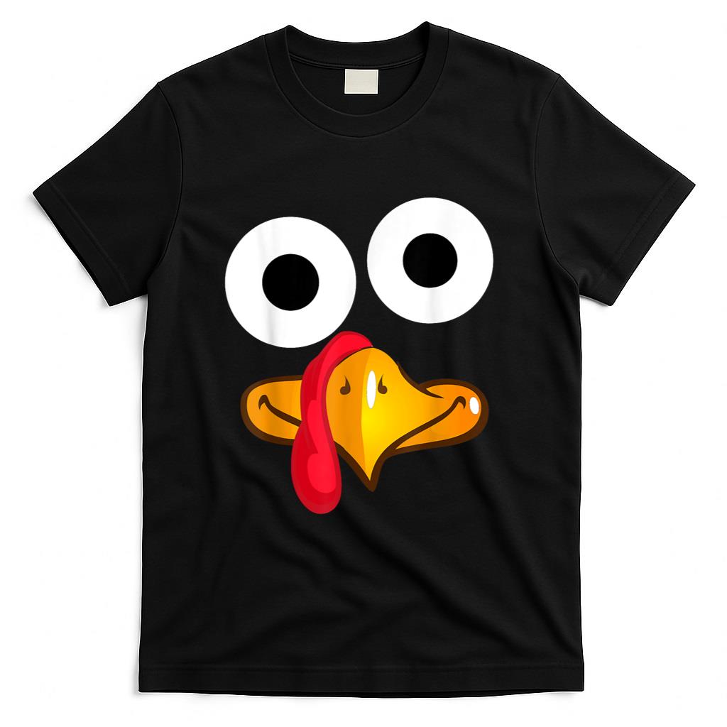 Turkey Face Thanksgiving Funny Costume T-Shirt