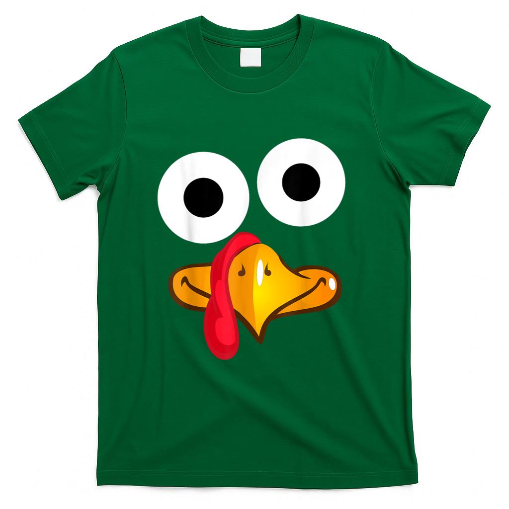 Turkey Face Thanksgiving Funny Costume T-Shirt