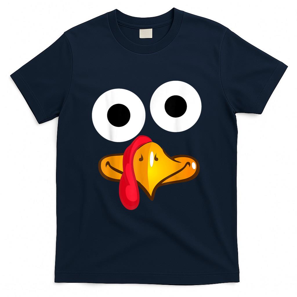Turkey Face Thanksgiving Funny Costume T-Shirt