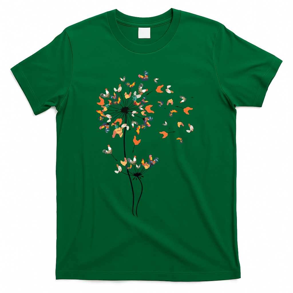 Dandelion Chicken Flower Shirts Floral Chicken Tree Lover T-Shirt