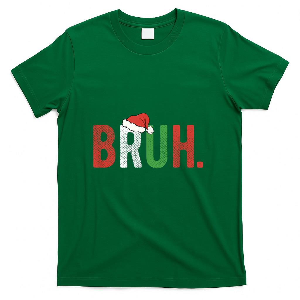 Bruh Funny Christmas Teens Boys Kids Xmas Pajamas T-Shirt