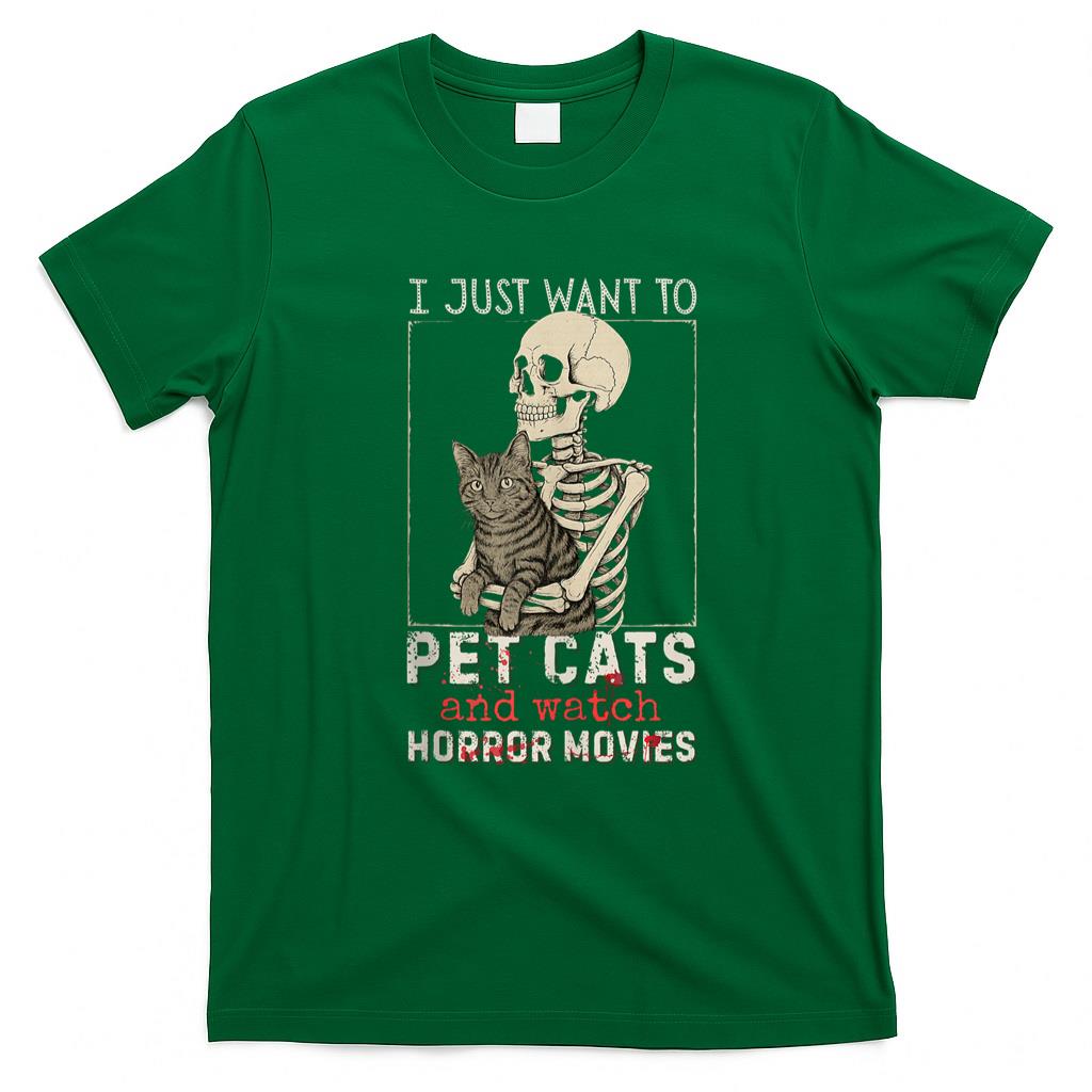 Pet Mom Halloween Shirt - Halloween I Just Want to Pet Cats and Watch Horror Movies Tank Top