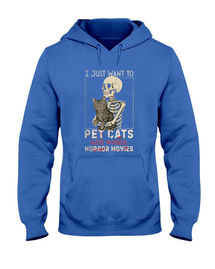 Pet Mom Halloween Shirt - Halloween I Just Want to Pet Cats and Watch Horror Movies Tank Top