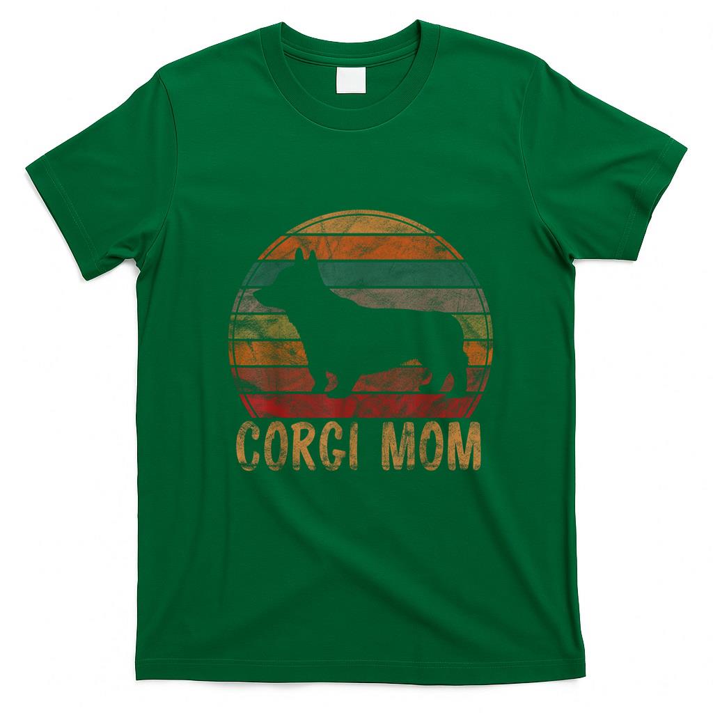 Pet Mom Halloween Shirt - Retro Corgi Mom Gift Dog Mother Pet Welsh Corgi Mama T-Shirt