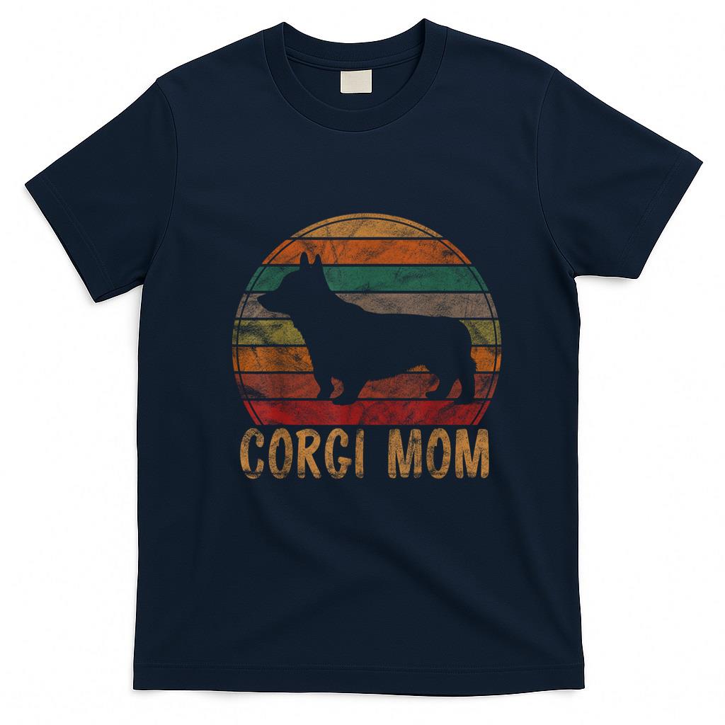 Pet Mom Halloween Shirt - Retro Corgi Mom Gift Dog Mother Pet Welsh Corgi Mama T-Shirt