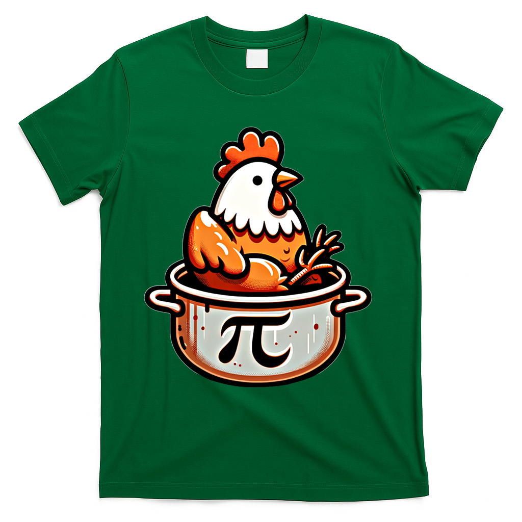 Chicken Pot Pie Funny Math Pun Chicken Pot Pi Day Gift T-Shirt