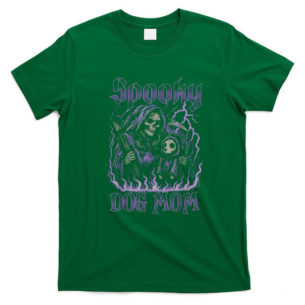 Pet Mom Halloween Shirt - Spooky Dog Mom Spooky Skeleton Dog Mom Halloween Retro T-Shirt