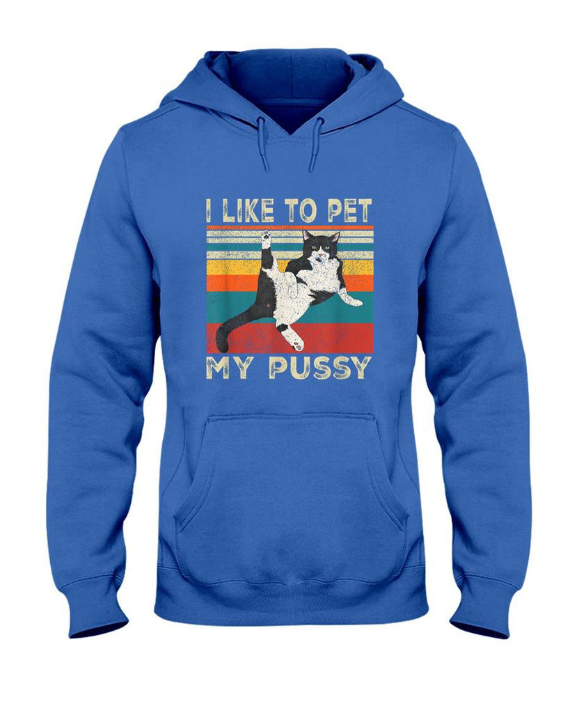 Funny Tees - I Like To Pet My Pussy Naughty Funny Humor Saying Cat T-Shirt