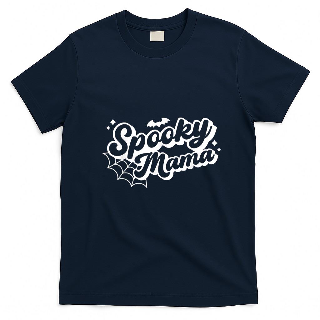 Pet Mom Halloween Shirt - Spooky Mama Shirt Women Witch Mom Halloween Retro Groovy T-Shirt