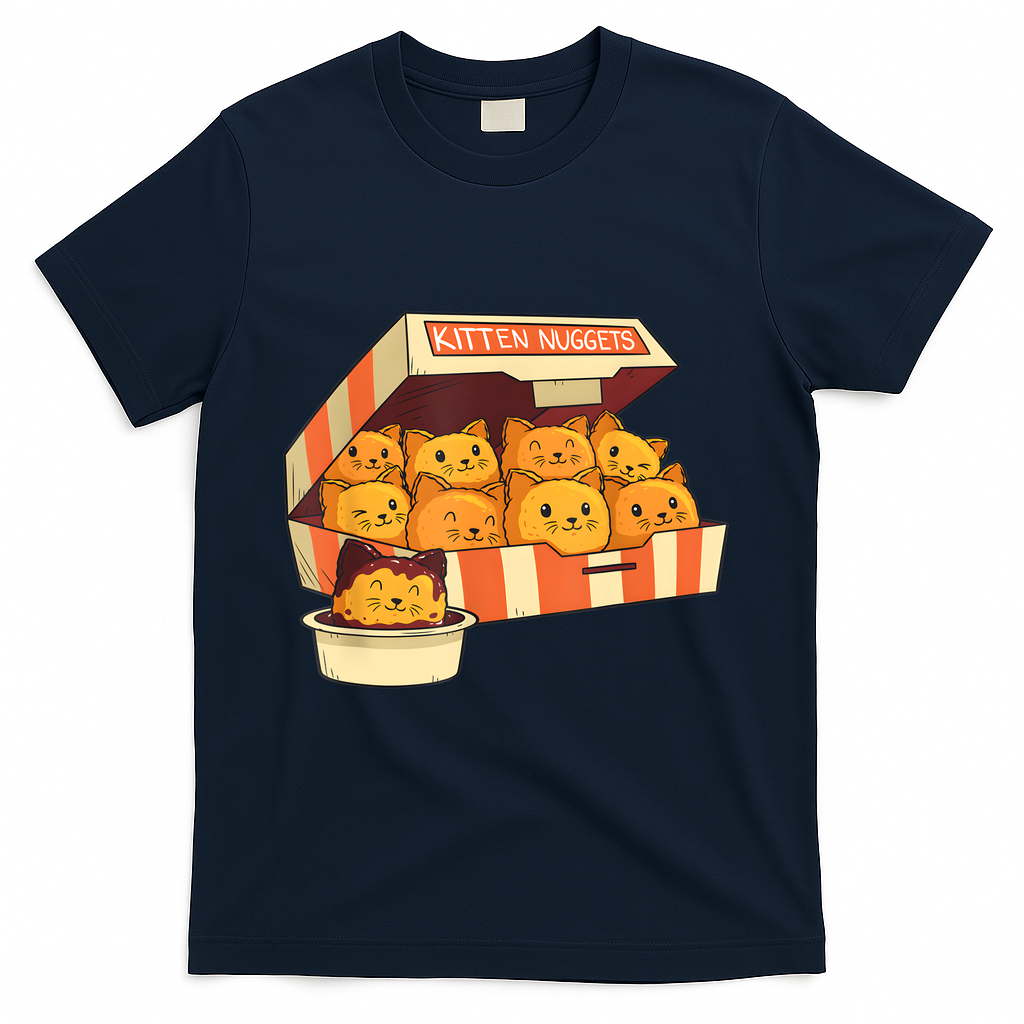 Kitten Nuggets Funny Cats And Chicken Nuggets Lover Funny Cat T-Shirt