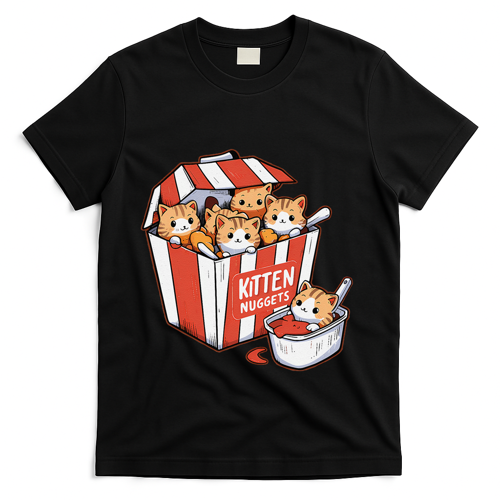 Kitten Nuggets Food Pun Cat Kittens Chicken Nuggets T-Shirt