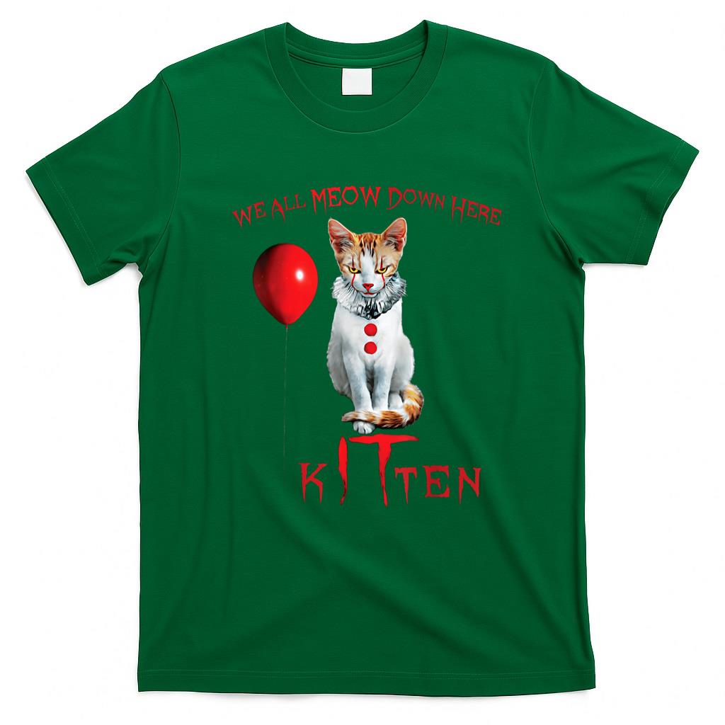 Pet Mom Halloween Shirt - We All Meow Clown Cat Kitten Halloween Funny Cute T-Shirt