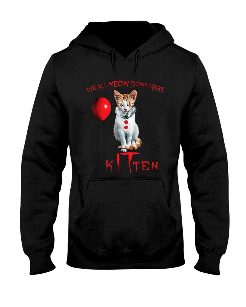 Pet Mom Halloween Shirt - We All Meow Clown Cat Kitten Halloween Funny Cute T-Shirt