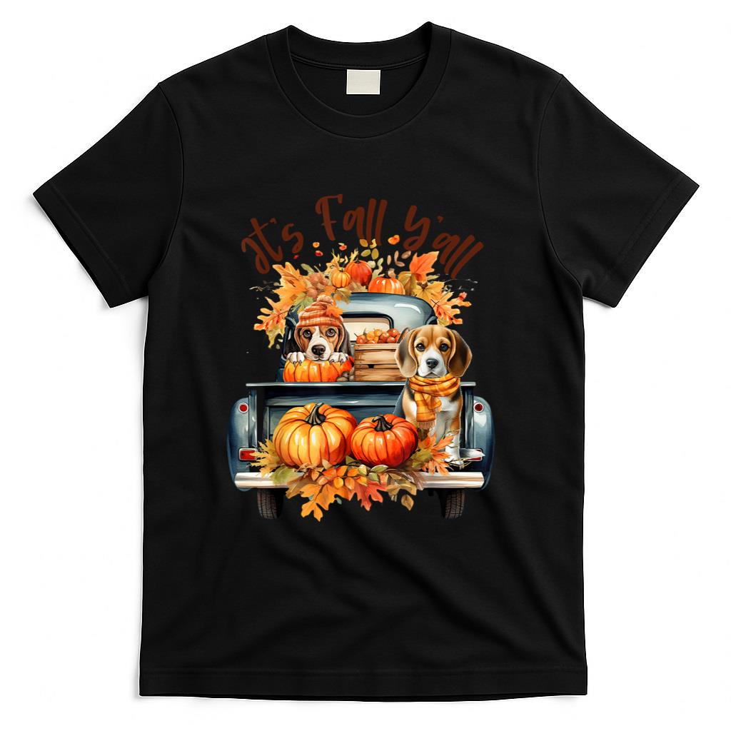 It’s Fall Y’all Beagle Dogs Pumpkins Truck Autumn Season T-Shirt