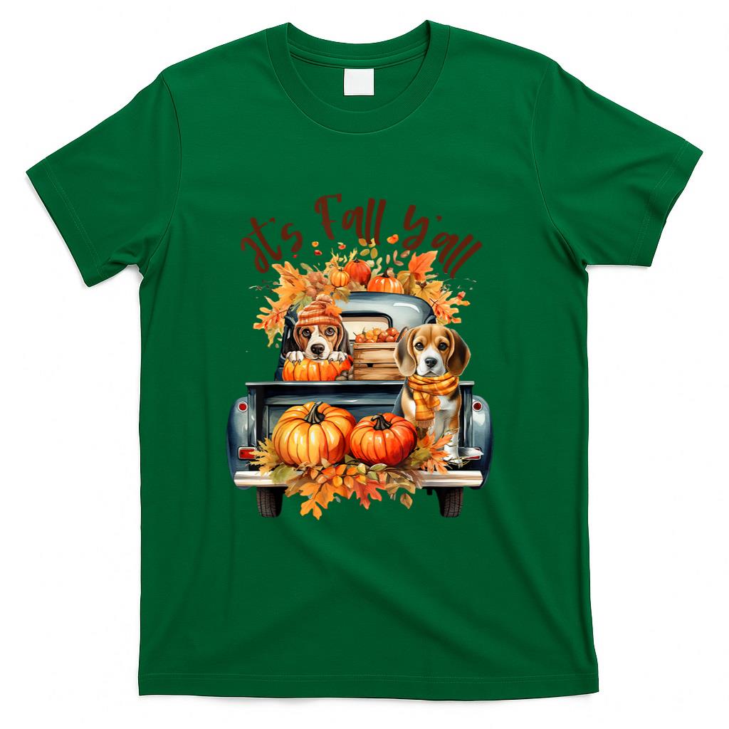 It’s Fall Y’all Beagle Dogs Pumpkins Truck Autumn Season T-Shirt