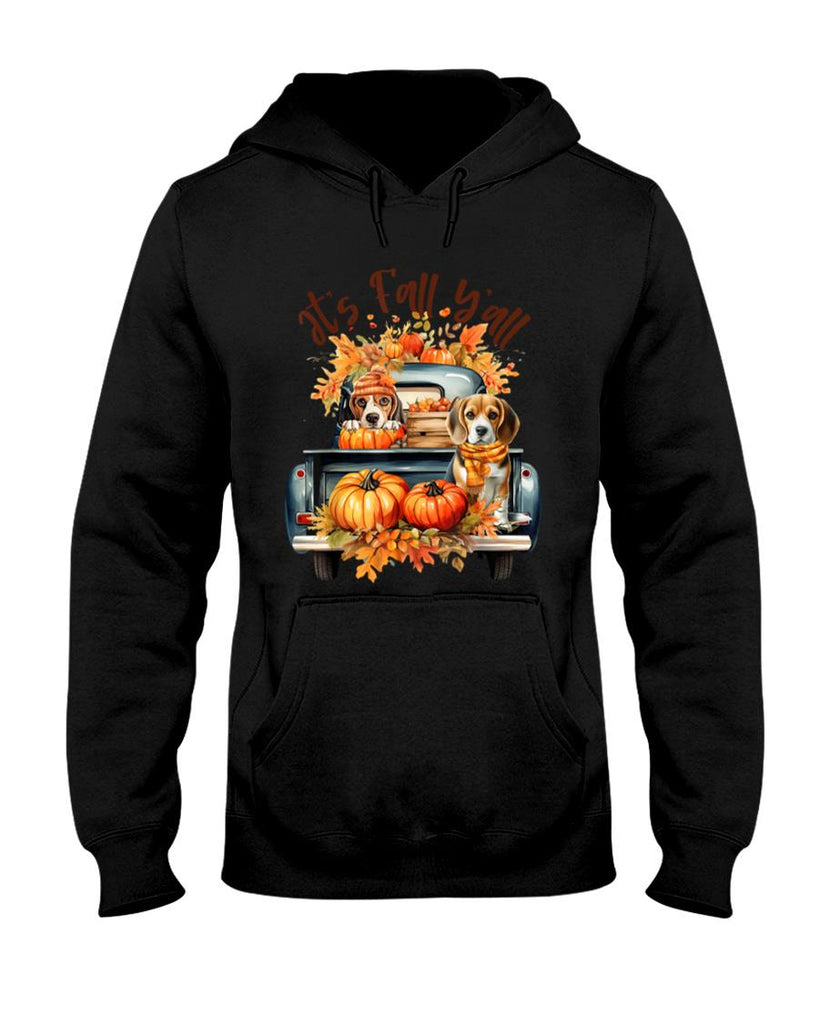 It’s Fall Y’all Beagle Dogs Pumpkins Truck Autumn Season T-Shirt