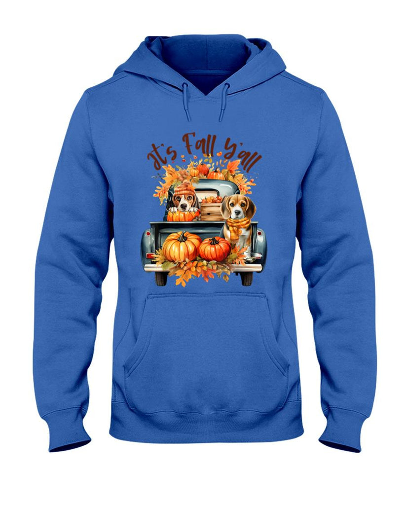 It’s Fall Y’all Beagle Dogs Pumpkins Truck Autumn Season T-Shirt