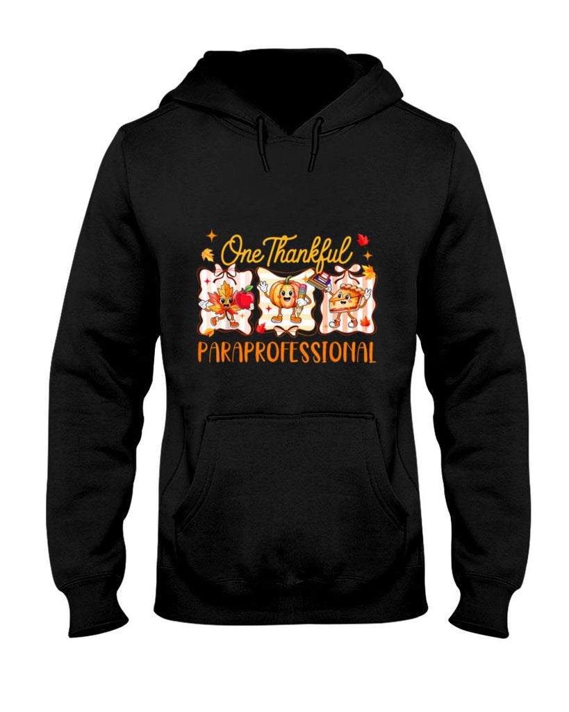 One Thankful Paraprofessional Thanksgiving Fall Pumpkin Pie T-Shirt