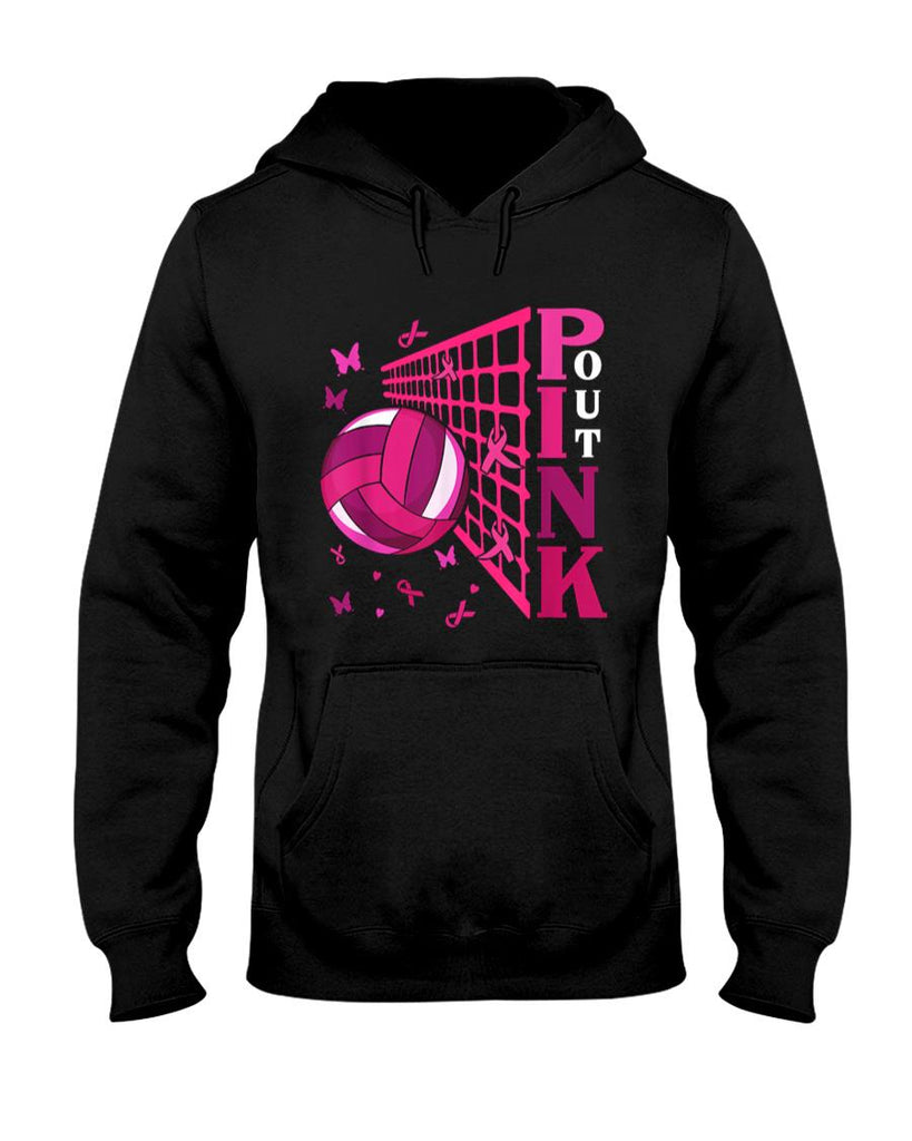 Cute Pink Out Volleyball Breast Cancer Awareness Pink Ribbon T-Shirt