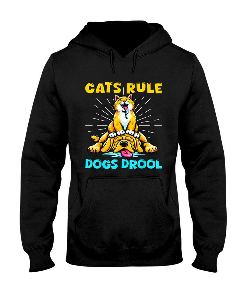 Pet Mom Halloween Shirt - Cats Rule Dogs Drool Cat Mom Dog Dad Cute Kitten Puppy Pets T-Shirt