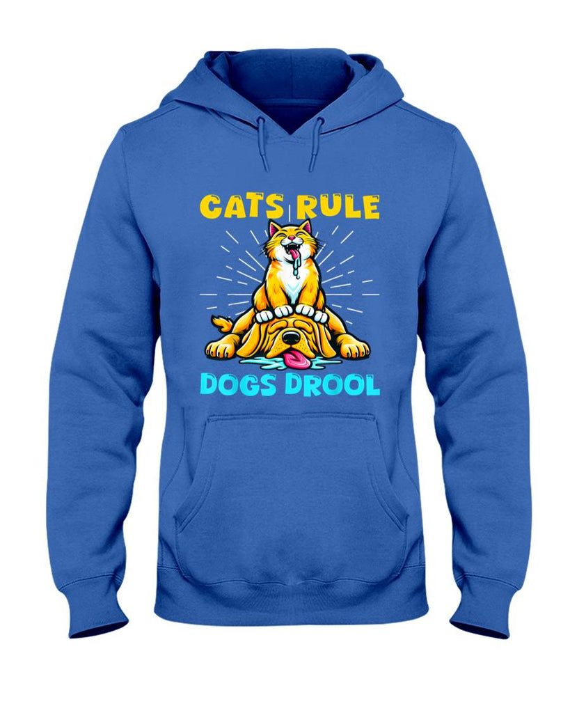 Pet Mom Halloween Shirt - Cats Rule Dogs Drool Cat Mom Dog Dad Cute Kitten Puppy Pets T-Shirt