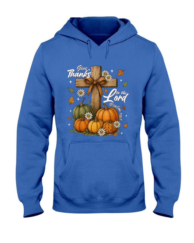 Give Thanks to The Lord Fall Pumpkin Thanksgiving Christian T-Shirt