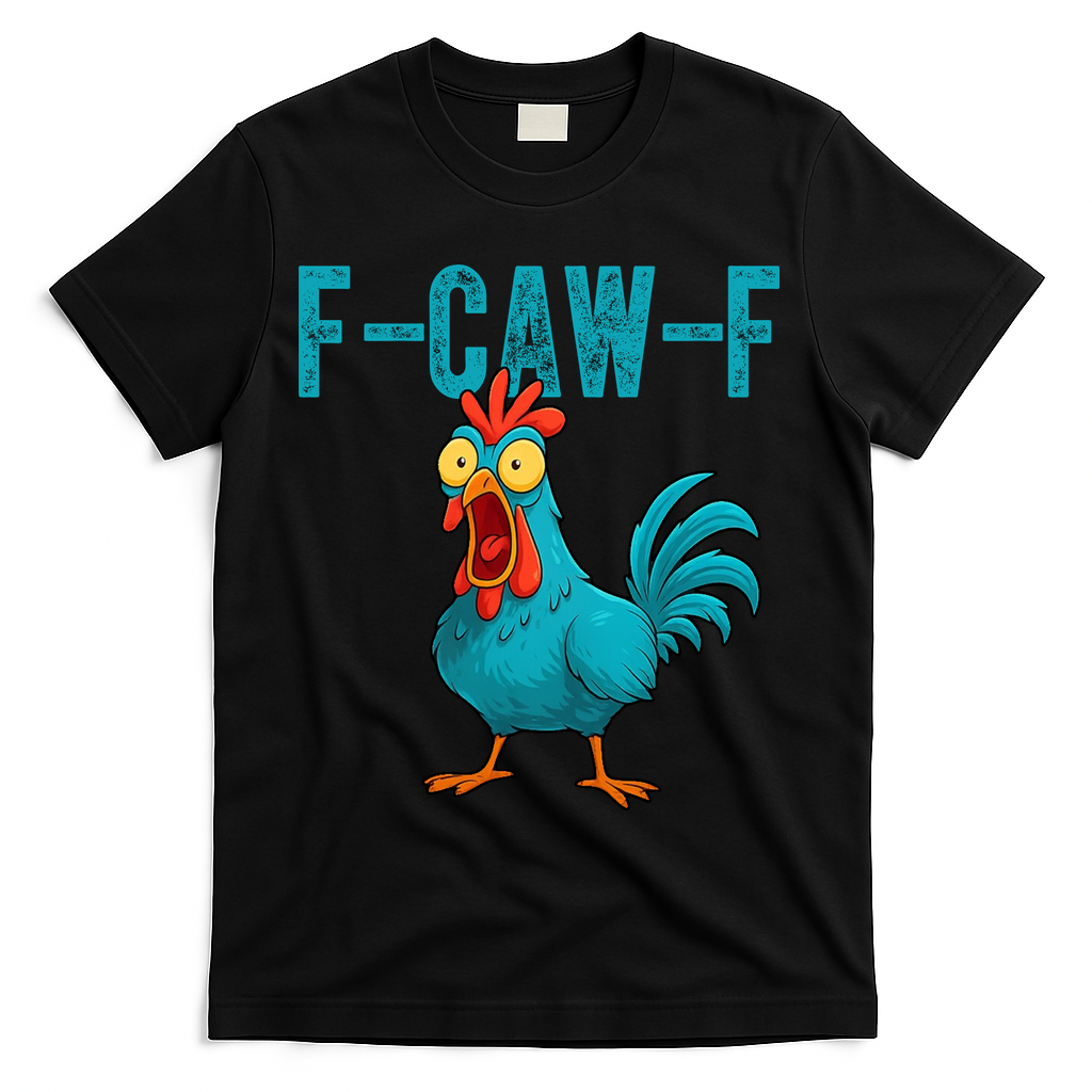 F-CAW-F Funny Rooster Chicken Farm Animal Humor Meme T-Shirt