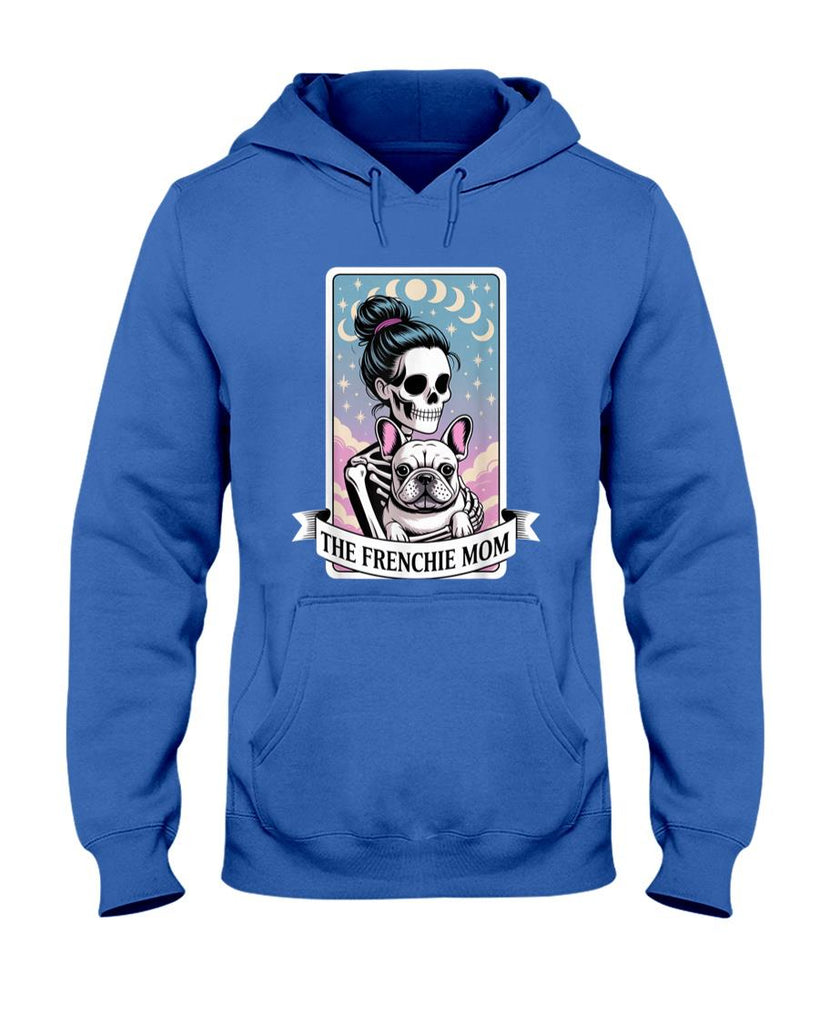 Pet Mom Halloween Shirt - The Frenchie Mom Skeleton Hug Tarot Card Halloween Dog Lover T-Shirt