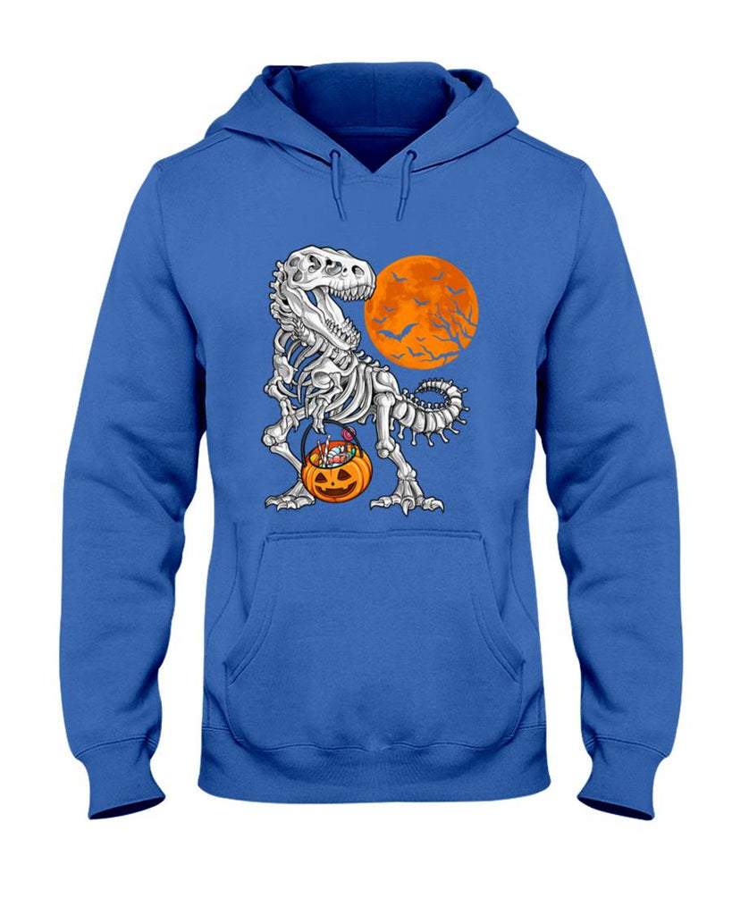 Halloween Shirt - Halloween Boys Dinosaur Skeleton T rex Scary Pumpkin Moon T-Shirt