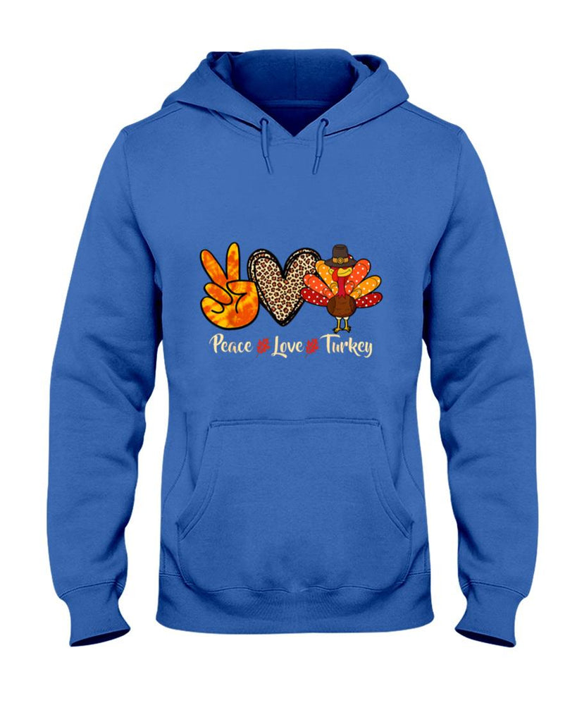 Peace Love Turkey Little Pilgrim Thanksgiving Womens Girls T-Shirt