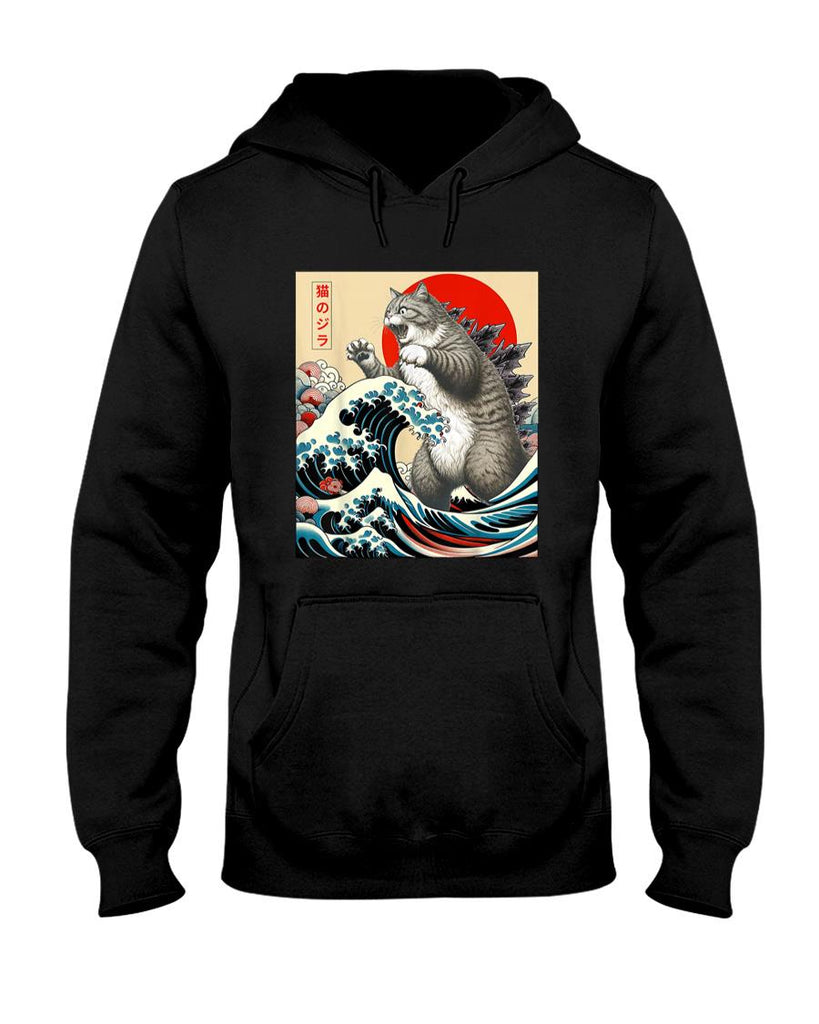 Funny Tees - Catzilla Cat Japanese Art Funny Cat Gifts For Men Women Kid T-Shirt