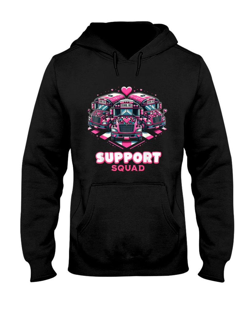 Support Squad Pink Leopard School Bus Driver Breast Cancer T-Shirt