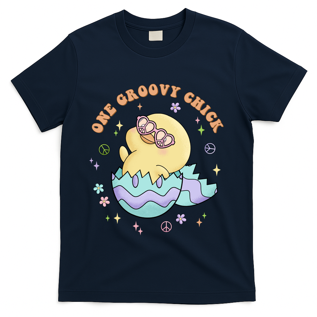 One Groovy Chick Funny Cute Baby Chicken T-Shirt