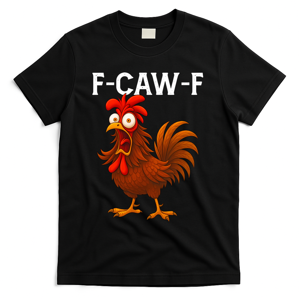 F-CAW-F Rooster Screaming Chicken Meme T-Shirt