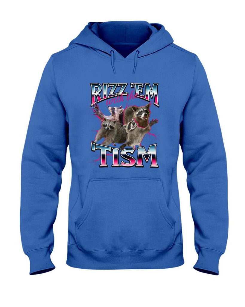 Funny Tees - Autism Funny Rizz Em With The Tism Meme Autistic Racoon T-Shirt