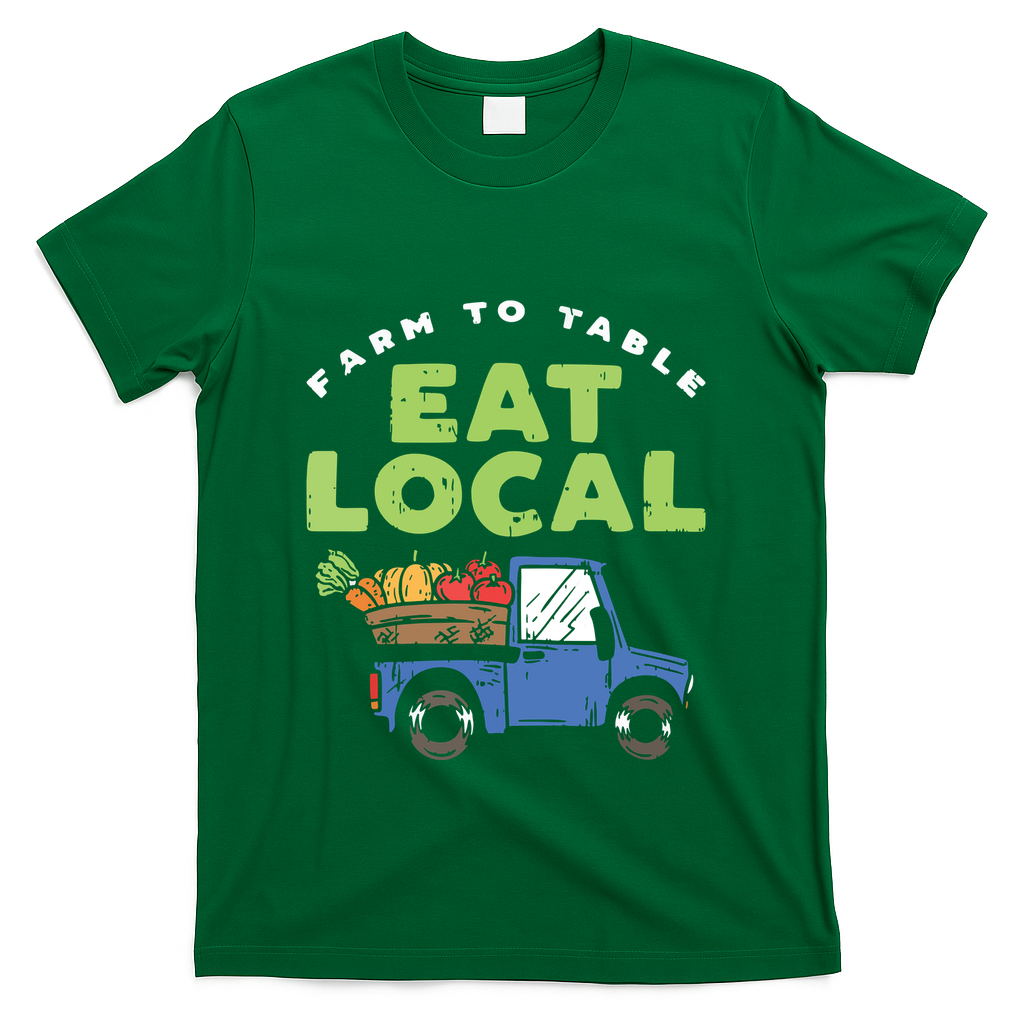 Farmers Market I Eat Local I Organic Food Vegetable Gardener T-Shirt
