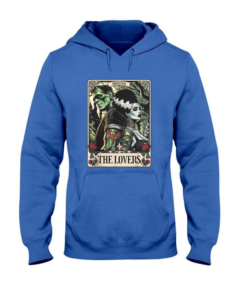 Halloween Shirt - The Monster Frankenstein And Bride The Lovers Tarot Card T-Shirt