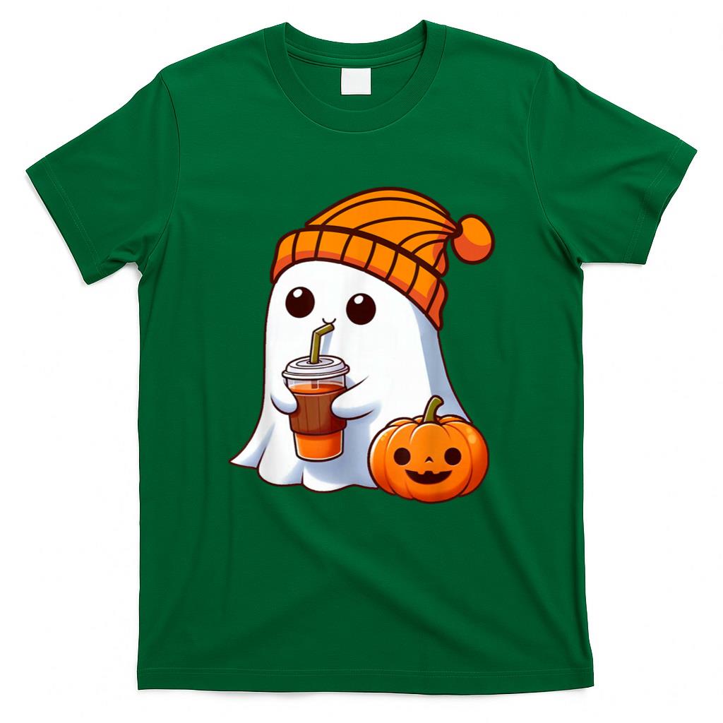 Halloween Shirt - Halloween Costume Ghost drinking pumpkin Men Women girls T-Shirt