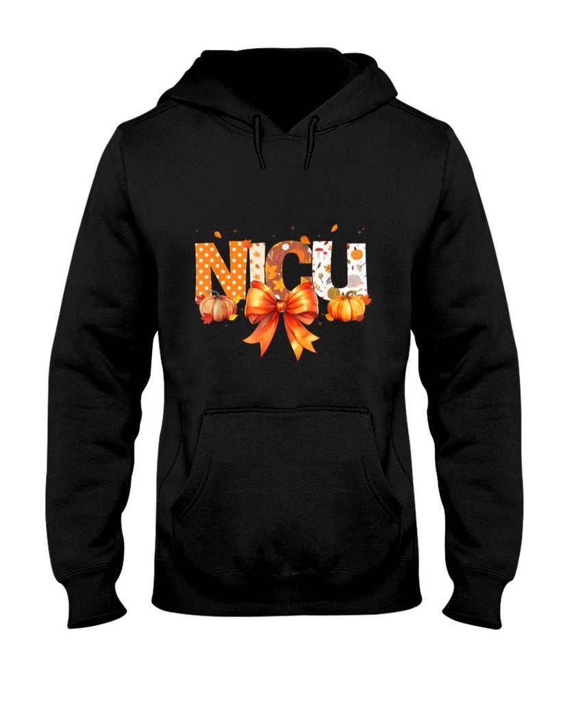 Love NICU Pumpkin Leopard Autumn Fall Season Scrub Women T-Shirt
