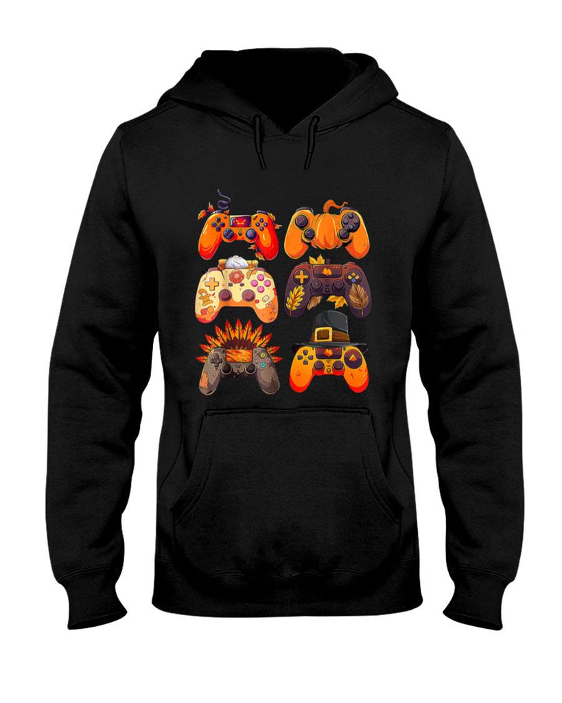 Controllers Fall Gaming Video Game Turkey Thanksgiving Boys T-Shirt