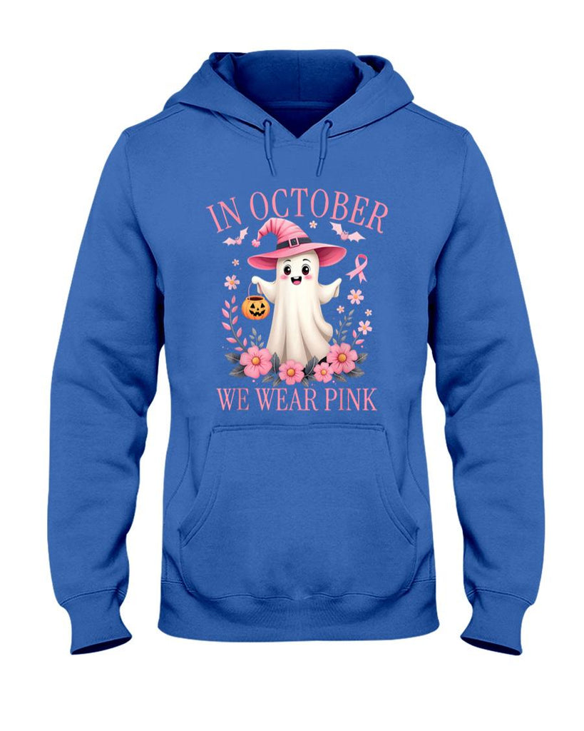 In October We Wear Pink Breast Cancer Awareness Halloween T-Shirt_1