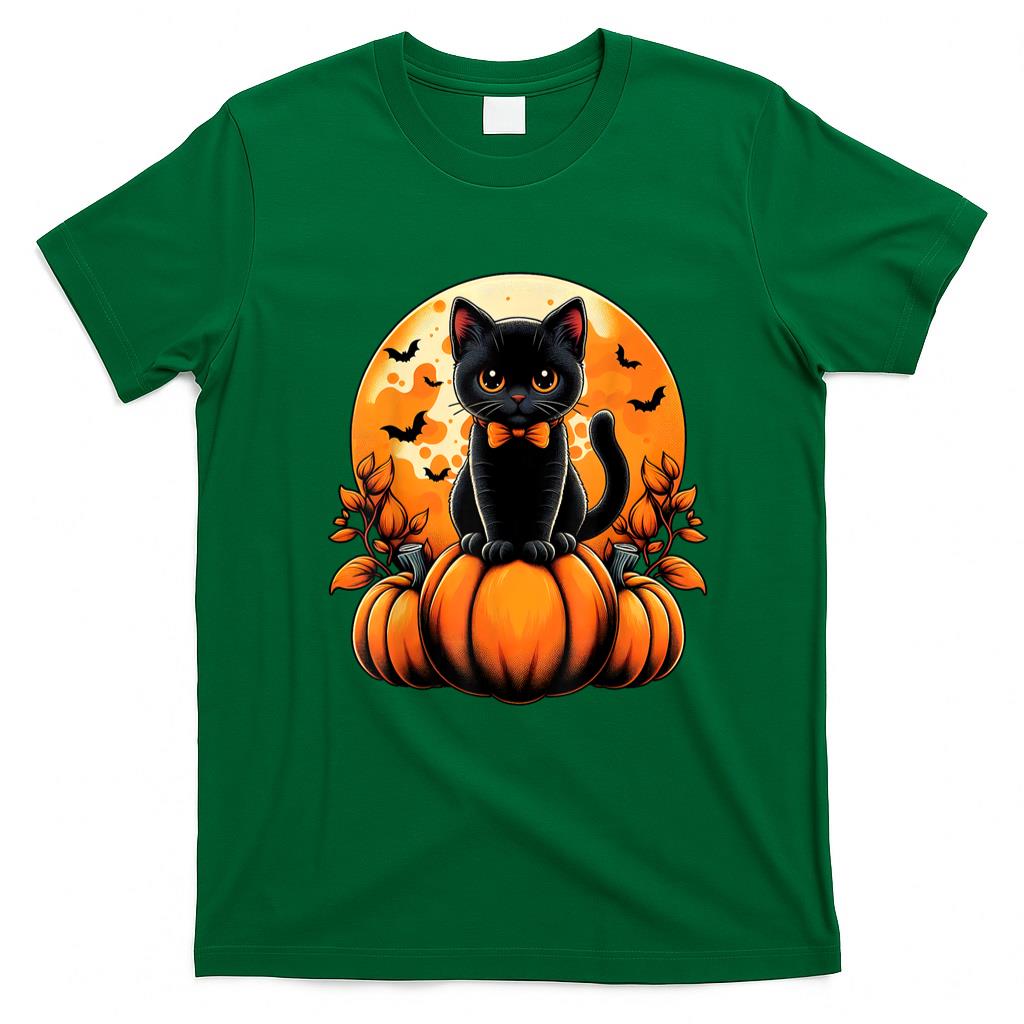 Pet Mom Halloween Shirt - Retro Black Cat Pumpkin Halloween Costume Fall Autumn Season T-Shirt