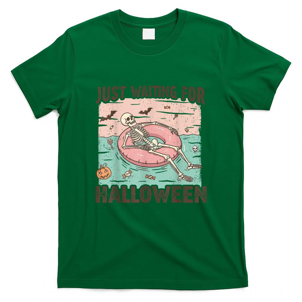 Halloween Shirt - Spooky Summer Skeleton Just Waiting For Halloween T-Shirt