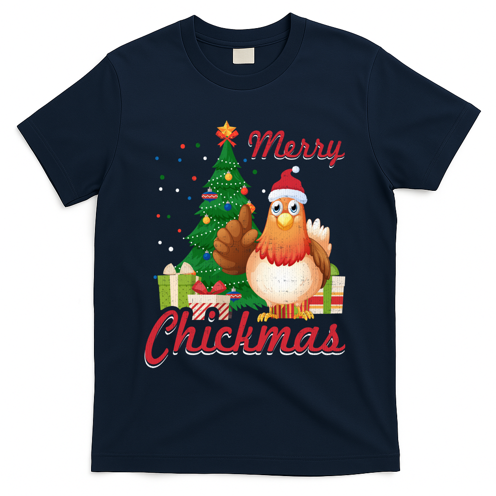 Merry Chickmas Chicken Christmas Funny Gift Xmas Gift Meaningful Gift T-Shirt