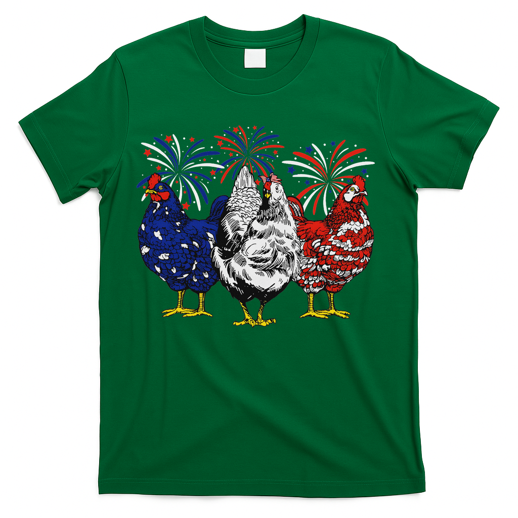 Chicken Usa Flag Patriotic Chicken Lover 4th Of July T-Shirt