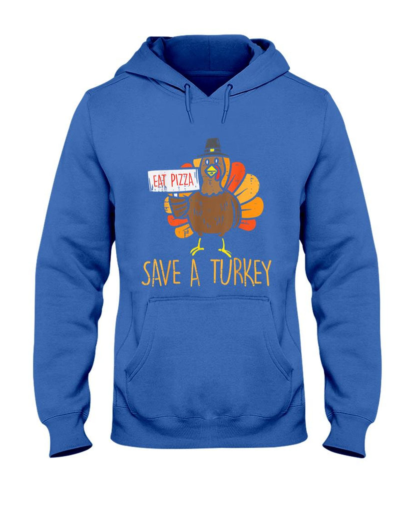 Save A Turkey Eat Pizza Funny Thanksgiving Men Women Kids T-Shirt