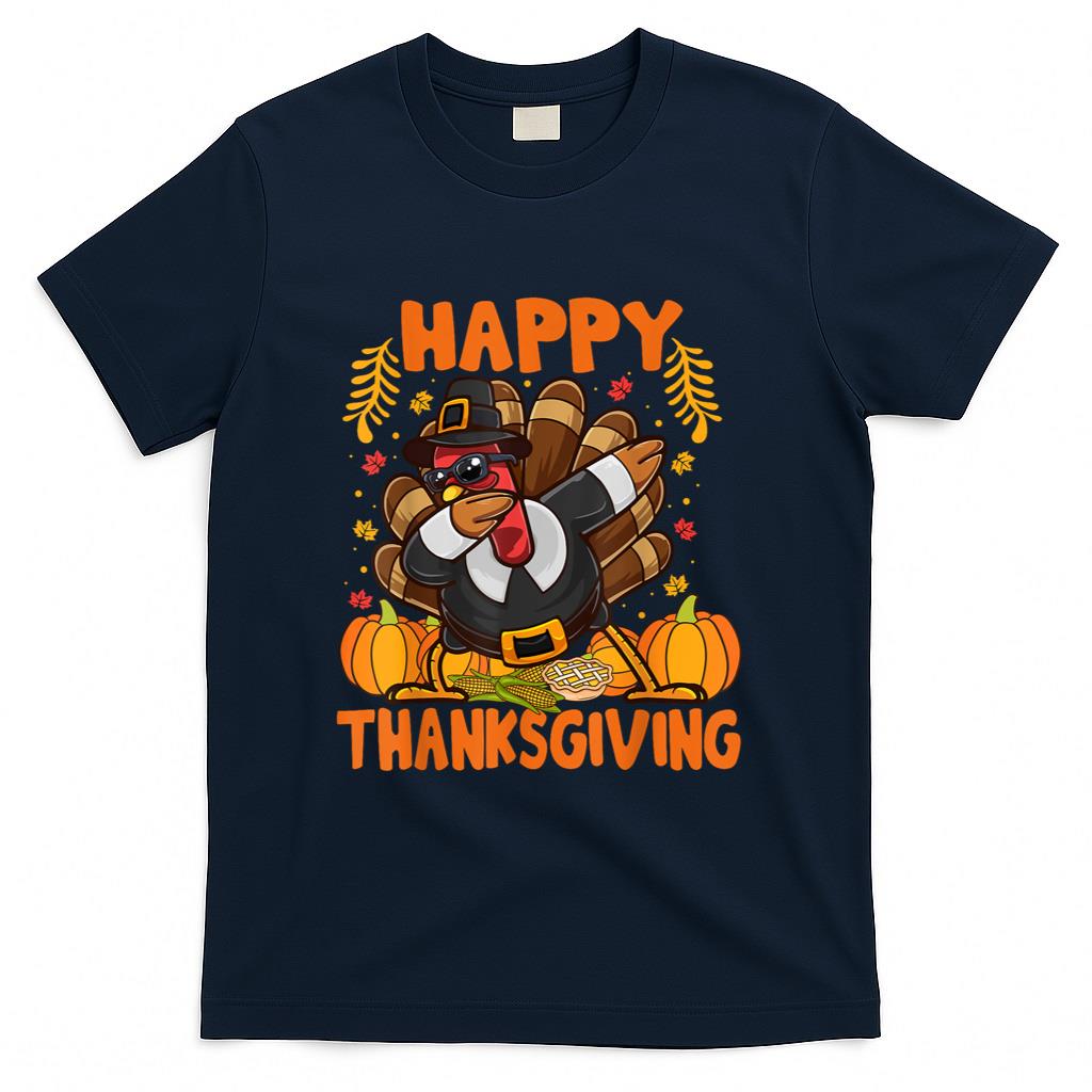 Happy Thanksgiving Dabbing Turkey Day Men Women Kids T-Shirt