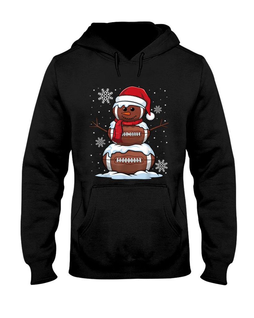 Merry Christmas Football Snowman Holiday Sports Xmas Pajamas T-Shirt
