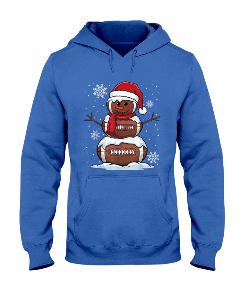 Merry Christmas Football Snowman Holiday Sports Xmas Pajamas T-Shirt