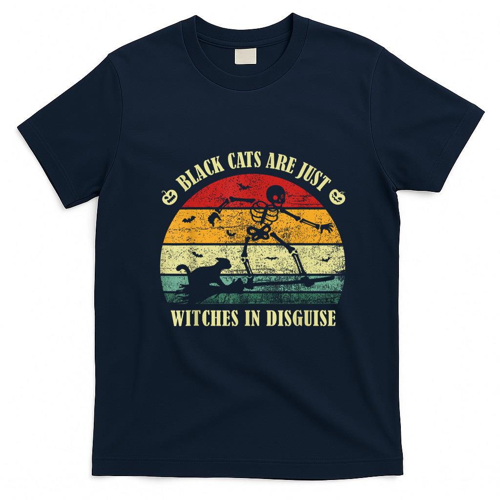 Pet Mom Halloween Shirt - Skeleton Black Cat Surfing Witch Broom Halloween Pet Mom Dad T-Shirt